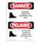 Signmission OSHA, Personal Protective Equipment Pie Bilingual, 10in X 7in Rigid Plastic, 7" W, 10" H, Spanish OS-DS-P-710-VS-1732 - alternate 1